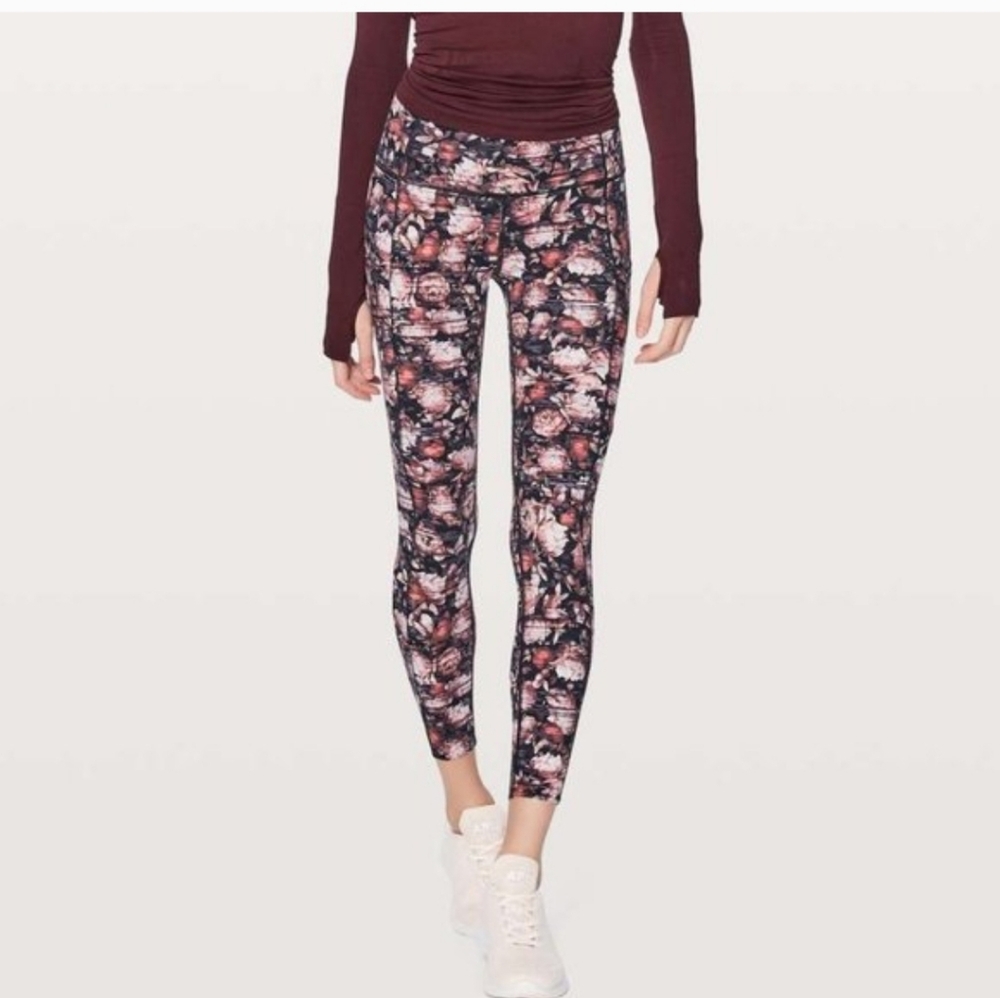 Lululemon Wunder Under Hi-Rise Tights in the Nulux , Peony, Sz 6